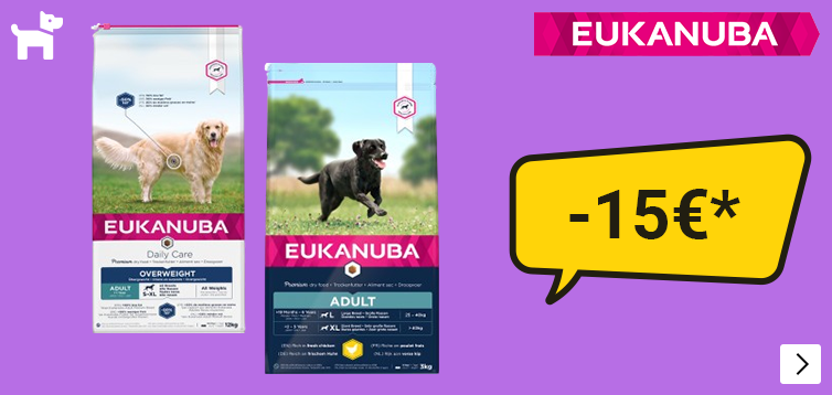 15 euro korting op 2 grootverpakkingen Eukanuba hondenvoer
